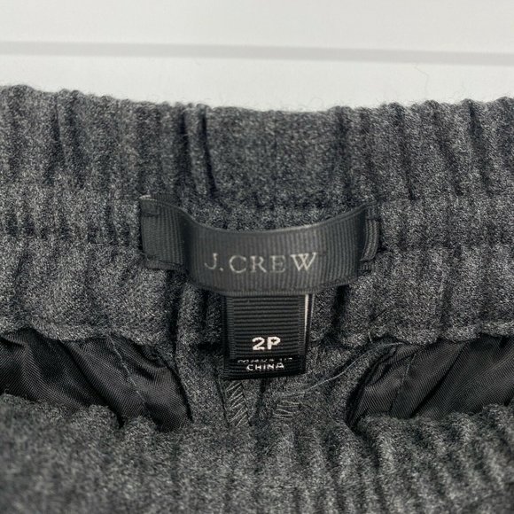 J. Crew Drapey Wool Blend Jogger Pants Women Size 2 Drawstring Stretch Crop Gray - Picture 4 of 10